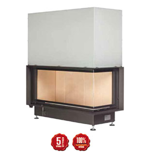 Steel energy-efficient fireplace Eck Kamin 45/101/40s