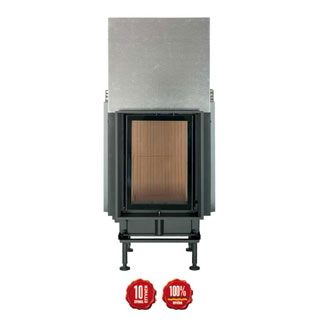Cast-iron energy-efficient & thermodynamic fireplace HKD 2.2 f/s straight sliding door