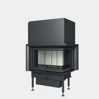 Steel energy-efficient fireplace sliding door ,corner-mounted  Inter V 8 CL