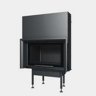 Cast-iron energy-efficient fireplace straight sliding door Start V8