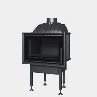 Cast-iron energy-efficient fireplace straight opening door  Start 6