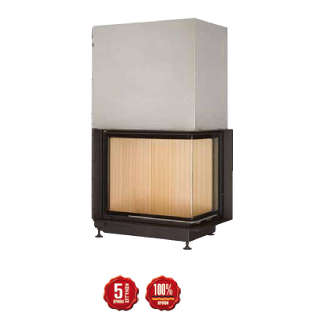 Steel energy-efficient fireplace Eck Kamin 57/67/44 s R/L