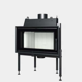 Steel energy-efficient fireplace straight opening door  Inter 7