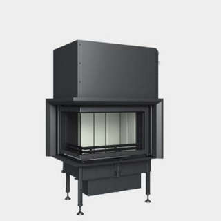 Steel energy-efficient fireplace sliding door ,corner-mounted  Inter V 8 CL