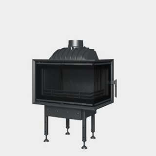 Cast-iron energy-efficient fireplace corner opening door Start 6 CL