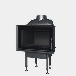 Cast-iron energy-efficient fireplace straight opening door  Start 7