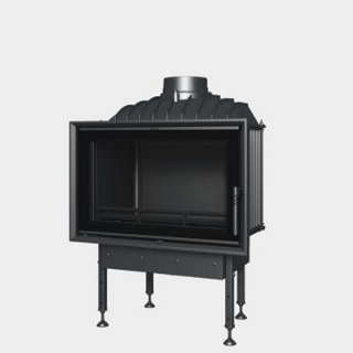 Cast-iron energy-efficient fireplace straight opening door  Start 8