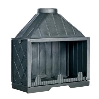 Open Type Cast-Iron Fireplace Τ 600 Straight