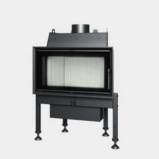 Steel energy-efficient fireplace straight opening door TREND 7