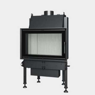 Steel energy-efficient fireplace straight opening door TREND  8